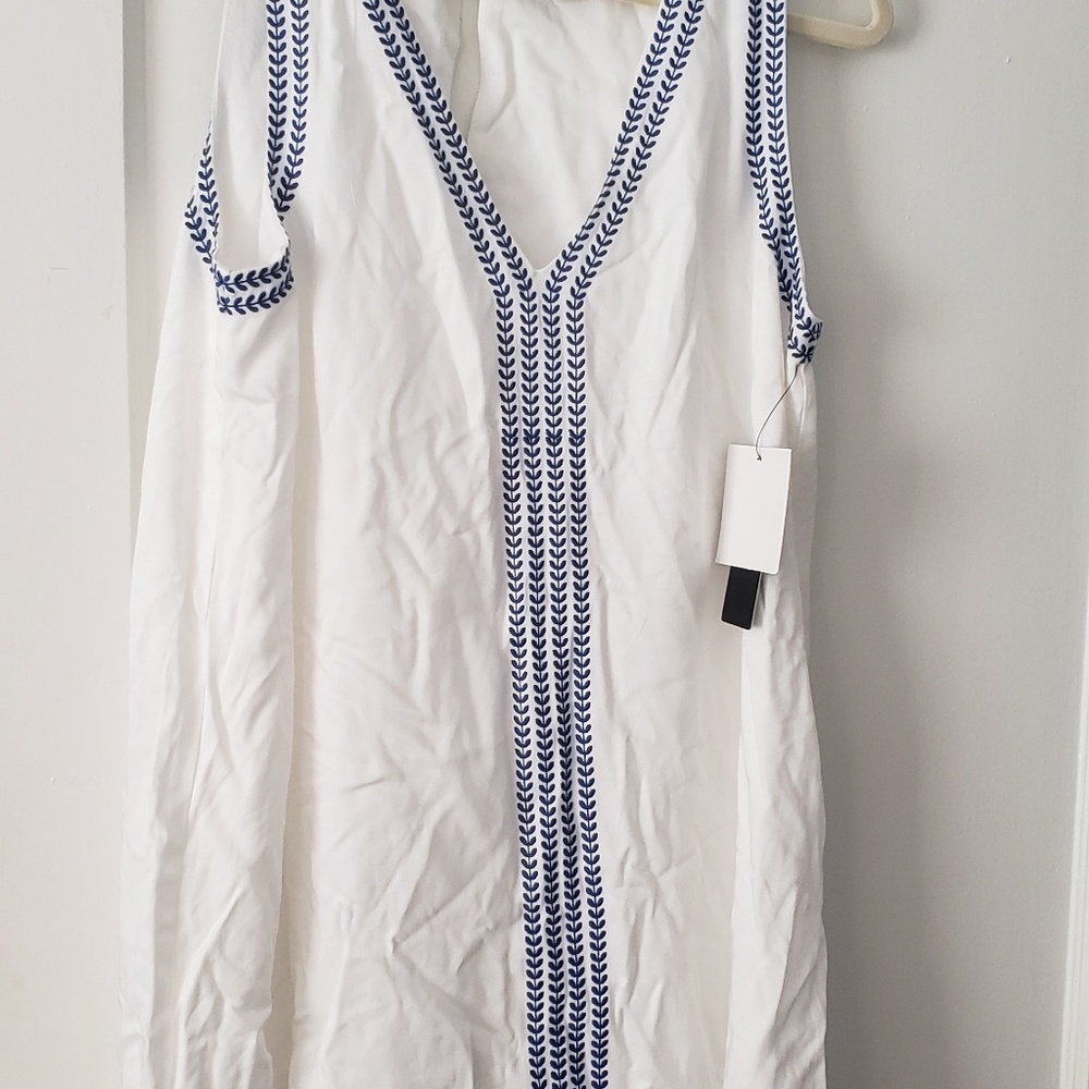 White and blue dress